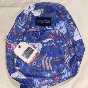 Jansport Half Pint Mini Backpack-Blue Liana Vines